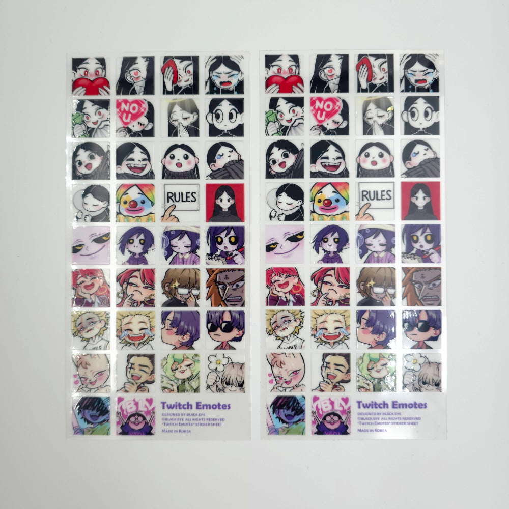 Twitch Emotes 01 Sticker Sheet