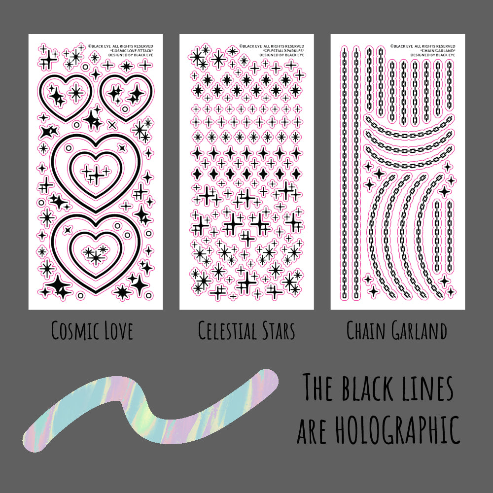 Deco Holographic Sticker Sheets